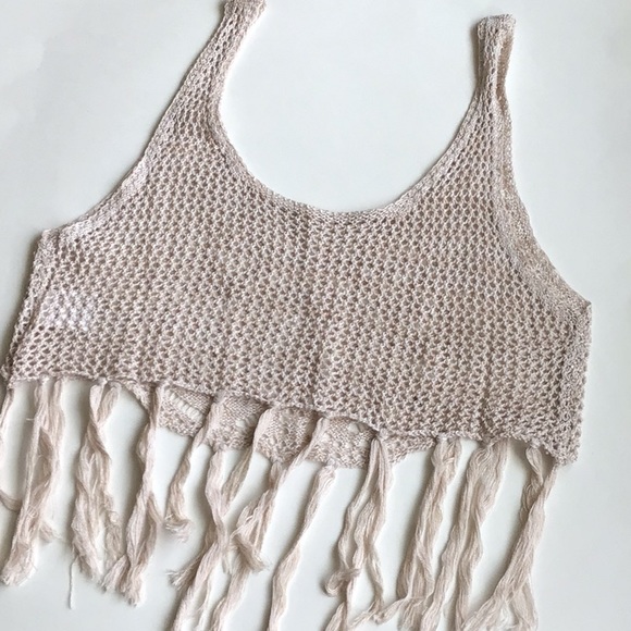 NWOT Knit Crop Top Bathing Suit Cover Up - Picture 7 of 11